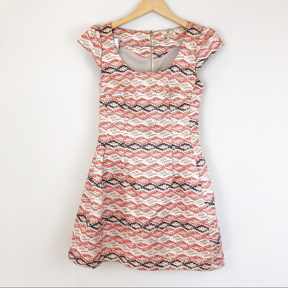 Lucy and Co Print Cap Sleeve Dress